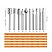 Xilko 10Pcs Rotary Burr Drill Bits Set, Wood Carving Tools Kit Woodworking Accessories with 3mm Round Shank for Single Engraving File Grinder Cutting, Soft Metal Polishing, DIY Carving