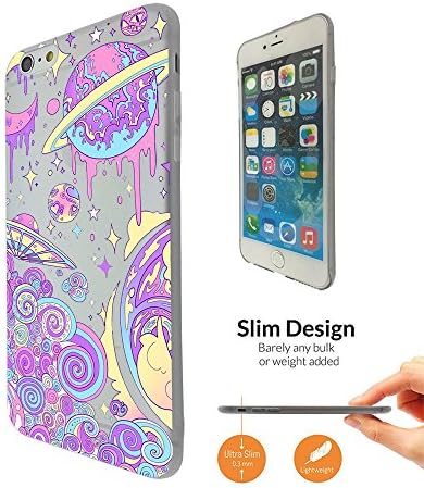C0604 - Cartoon Fun Pink Out Of This World Universe Alien Uno Spaceship Design iphone 6 6S 4.7" Fashion Trend CASE Ultra Slim Light Plastic 0.3MM All Edges Protection Case Cover-Clear