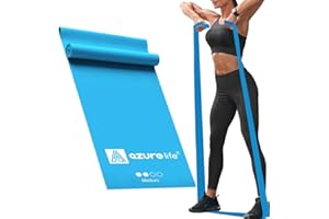A AZURELIFE Professional 8 Yards Bulk Resistance Bands Rolls or 5,6,7 ft. Long Non-Latex Elastic Exercise Bands, Stretch Bands for PT, Yoga, Pilates, Rehab, at-Home or The Gym Workouts