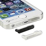 PortPlugs for iPhone 5, 5s, 5c -Silicone Anti Dust Plugs; 2-in-1 Design Protects Lightning & Headphone Jacks Against Dirt, Sand & Splashes [Set of 5] (Clear)