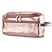 Amzbag Leather Toiletry Bag Travel Toiletry Organizer Portable Hanging Makeup Bag Dopp Kit & Shaving Cosmetic Bag for Women (Rose Gold)