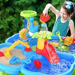 ConeWhale Sand Water Table for Toddlers, 4 in 1