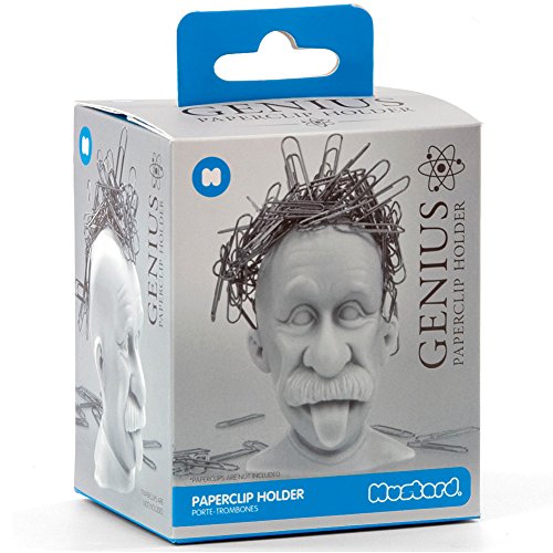 Mustard Paper Clip Holder, Albert Einstein, Desk Accessory