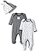 Burt's Bees Baby baby-boys Matelasse Organic Baby Kimono One Piece Jumpsuit, Blueberry/White 2-PK, 0-3 Months