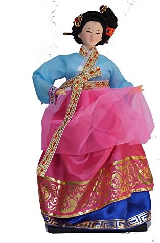 Traditional Ancient Korea Court Ethnic Lady Silk Dress Exquisite Doll Artwork-6