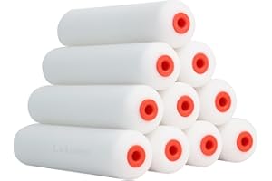 LIEKUMM Foam Paint Roller Covers, 6 Inch Foam Paint Roller, High-Density Foam Roller Refills Painting, Sponge Paint Roller, Suitable for Walls, Cabinets, Cupboards, Doors, Pack of 10