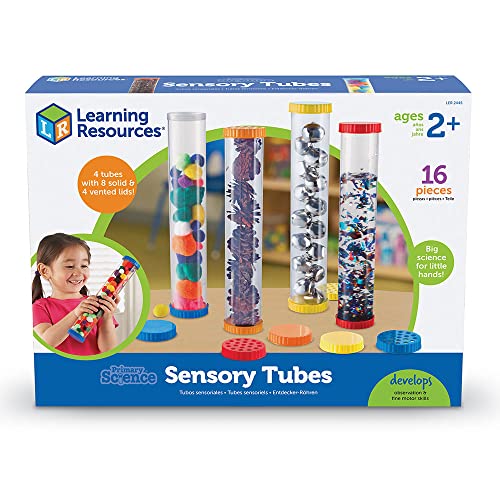 Learning Resources Primary Science Sensory Tubes - Set of 4 Tubes, Ages 2+ Science Toys for Kids, STEM Toys, Fine Motor and Sensory Toys