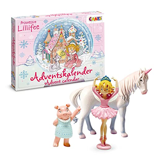 CRAZE Princess Lillifee Advent Calendar 2026 – 24 Surprise Toys with Figures, Accessories & Jewellery – Magical Countdown Calendar for Girls