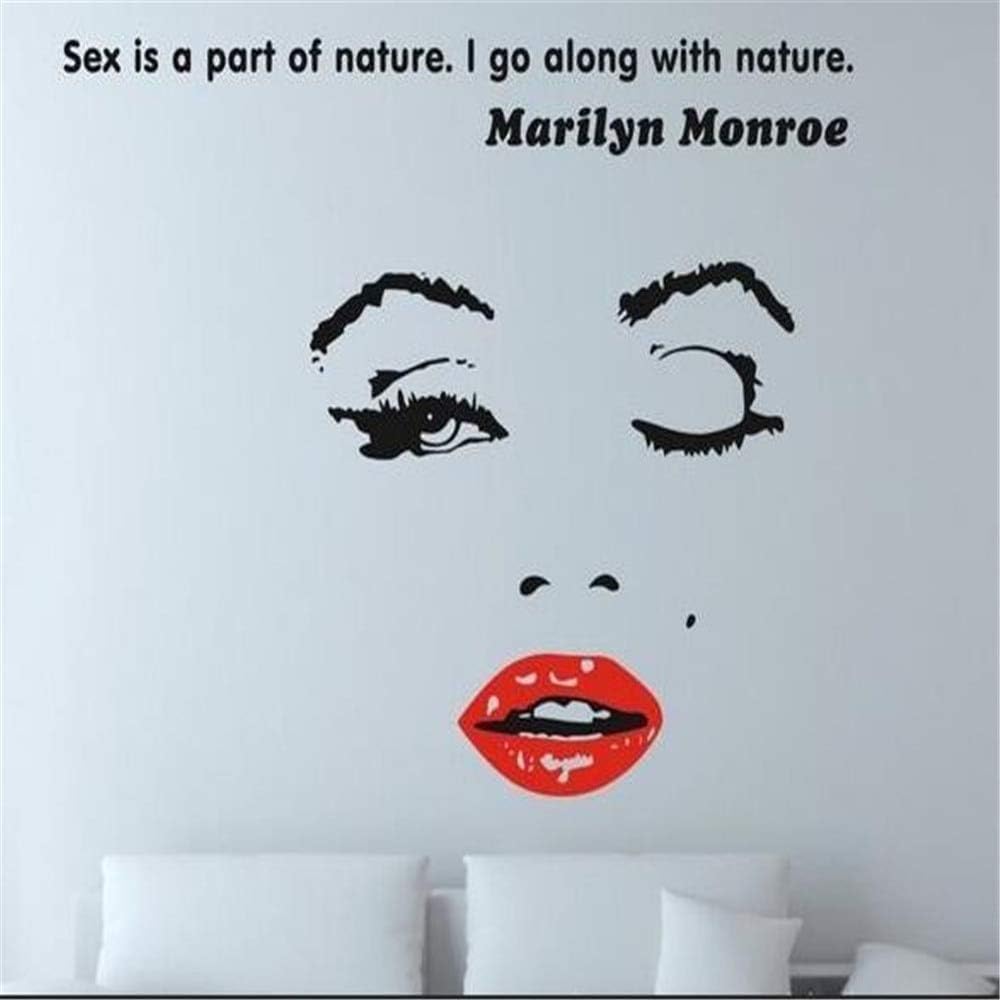 Amazon Co Jp マリリン モンロー引用月スターウォールステッカーリビングルームビニール寝室decoracionバスルーム壁紙家の装飾壁画door45 56cm ホーム キッチン