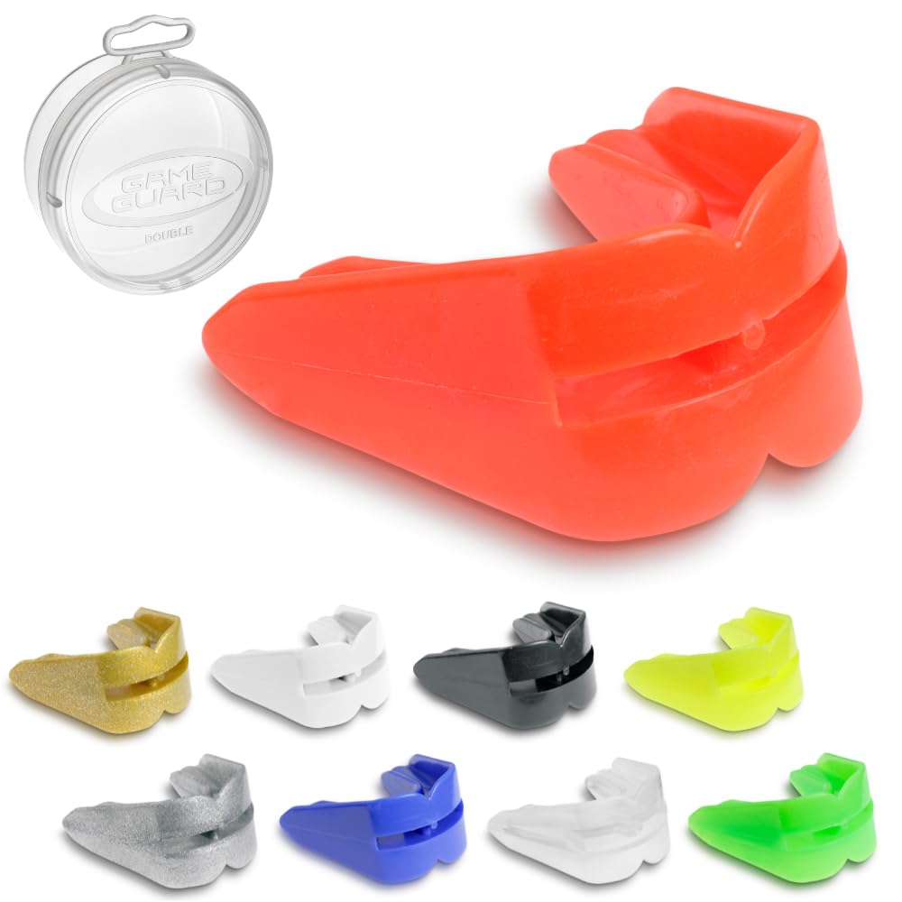GAME GUARD Double Mouth Guard – for Top and Bottom Teeth & Gums UKCA Approved, Perfect for Boxing, Sparring, MMA, and High-Impact Sports, [ Age 13+ | RED ]