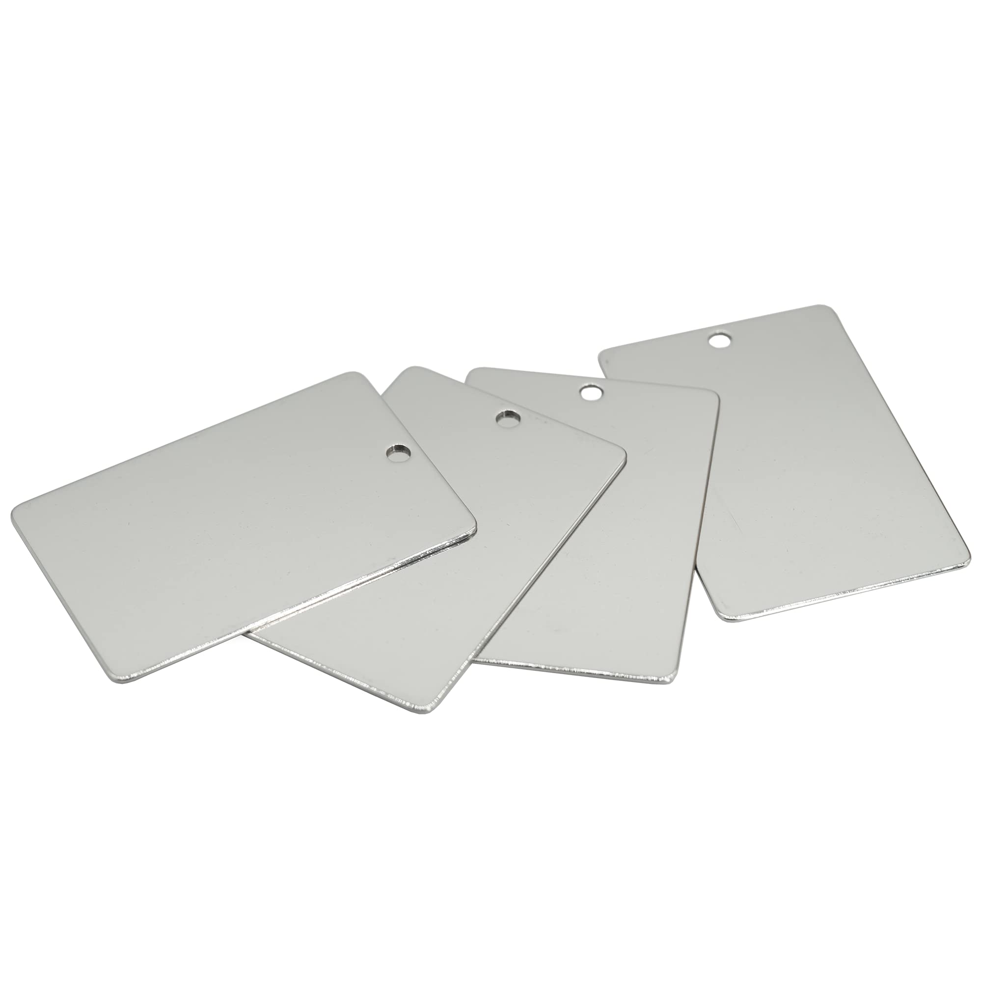 StayMax 25 Pack Stainless Steel Rectangle Engraving Blanks (6x4cm, Silver)