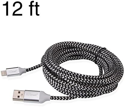 12ft Longest Lightning Cable Nylon Braided USB Charging Cable Cord for iPhone iPad