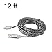 12ft Longest Lightning Cable Nylon Braided USB Charging Cable Cord for iPhone iPad