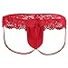 FEESHOW Men's Lace Jockstrap Briefs Bikini Thong G String Underwear T Back (X-Large (waistline:28.0-47.0
