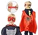 Ecparty 5 Different Superheros Cape and Mask Costumes Set Includes Bonus Matching Wristbands for Kids