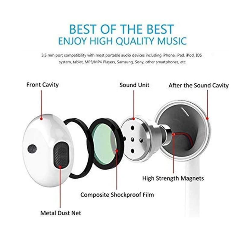 2 PacksApple Earbuds with Lightning Connector[Apple MFi Certified