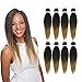 Dorsanee Ombre Honey Blonde Braiding Hair Pre Stretched 20 Inch 8 Packs Braiding Hair Extensions for Crochet Box Braids Twists Locs Hair Itch Free Soft Yaki Texture Hot Water Setting (20inch,#1B/27)