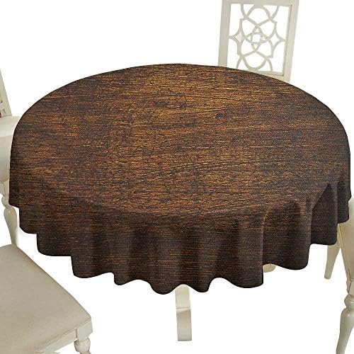 Cranekey Summer Round Tablecloth 70 Inch Wooden,Old Vintage Antique Timber Oak Background Rustic Floor Artisan Photo Print Chestnut and Brown Great for,Party & More