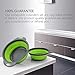 LEARJA Collapsible Colander, 2 Collapsible Set, Food-Grade Silicone kitchen Strainer Space-Saver Folding Strainer Colander, Sizes 8 inches - 2 Quart, and 9.5 inches - 3 quart,2 hooks(Green)