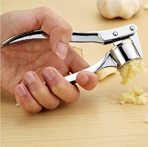 Professional Kitchen Garlic Press/Mincer/Crusher UK, Peeler Squeezer Heavy Duty Steel Garlic Presser, User-Friendly Chopper - Image 5