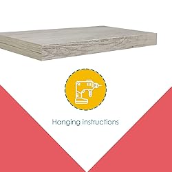 Home Basics Floating Wall Shelf Washed Grey