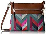 Fossil Fiona Large Crossbody, Chevron Blue, One Size