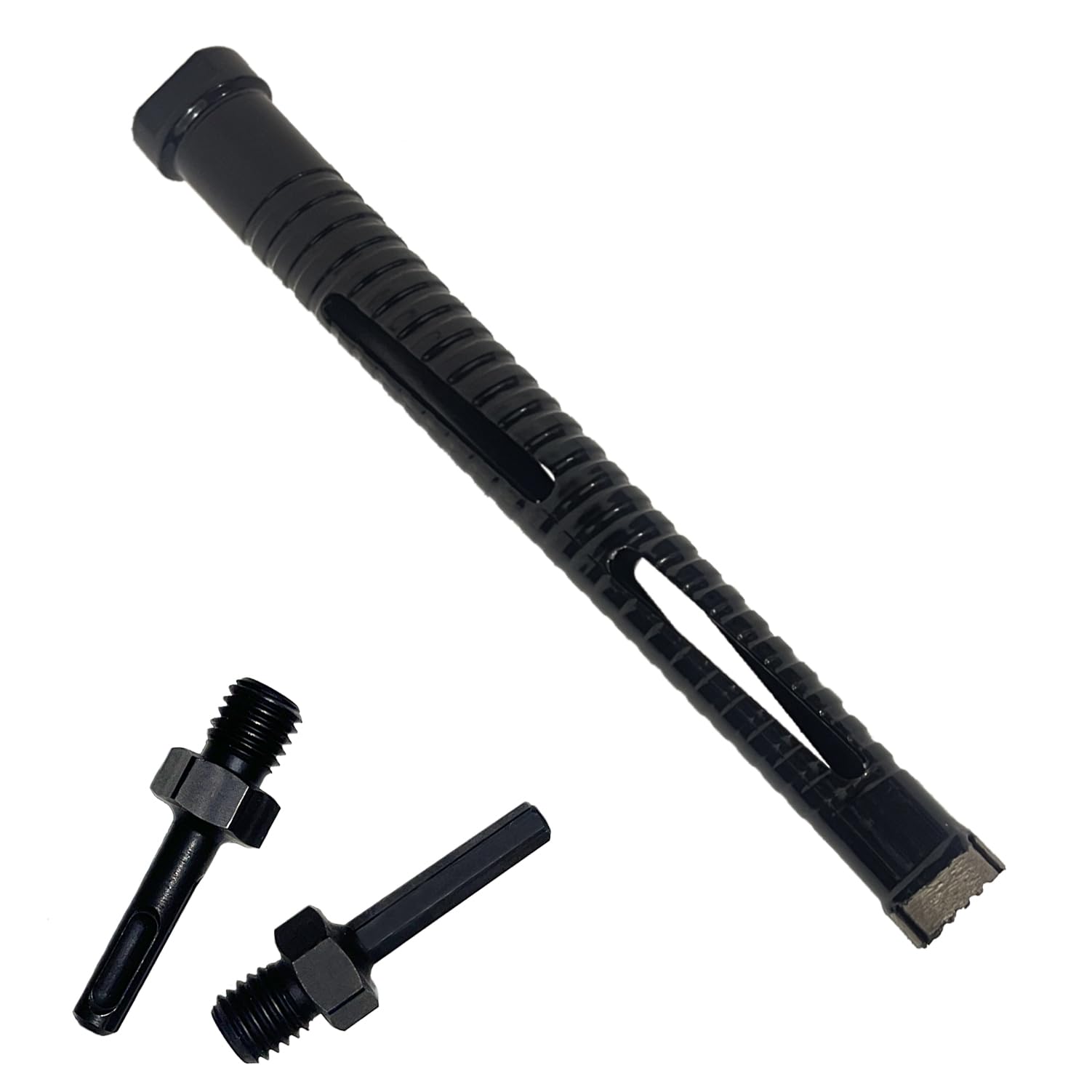 Photo 1 of 1 inch Dry Core Drill Bit 10in/254mm Drilling Depth? 5/8-11" Thread?10mm Diamond Segment Height?2 Adapters