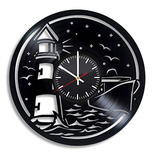 Lighthouse Decor Clock, Nautical Wall Decor, Lighthouse