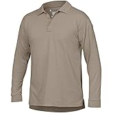 LAPG Men's Operator Tactical Long Sleeve Polo Shirt, Lightweight Anti-Wrinkle Moisture-Wicking Uniform Polo for Men
