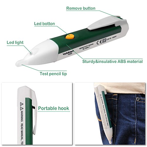 Non-Contact Voltage Tester With Led Flashlight Alarm Mode High-Precision Sensor Safe Voltage Detector Pen 90-1000V Ac For Home Electrician Laboratory (Upgrade) - Thumbnail 6
