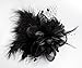 Cizoe Fascinators Hats for Women with Hair Clip Tea Party Hats Feather Wedding Headware Bridal Headpiece(1-Black)