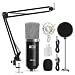 TONOR XLR Condenser Microphone Kit with XLR to XLR Cable/3.5mm to XLR/Adjustable Mic Suspension Scissor Arm/Shock Mount/USB Audio Adapter for Professional Studio/Home Recording, Podcasting, Black