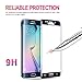 OZOP E-COMMERCE HD Samsung Galaxy S6 Edge Screen Protector, Full Screen Tempered Glass Screen Protector Film, Edge to Edge Protection Screen Cover Saver Guard for 3D 9H Hardness (Black19)