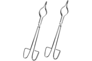 PLAFOPE 2pcs Stainless Steel Crucible Tongs Clamp for Metal Smelting and Silver Melting, 40cm Furnace Holder Tool for Jewelry