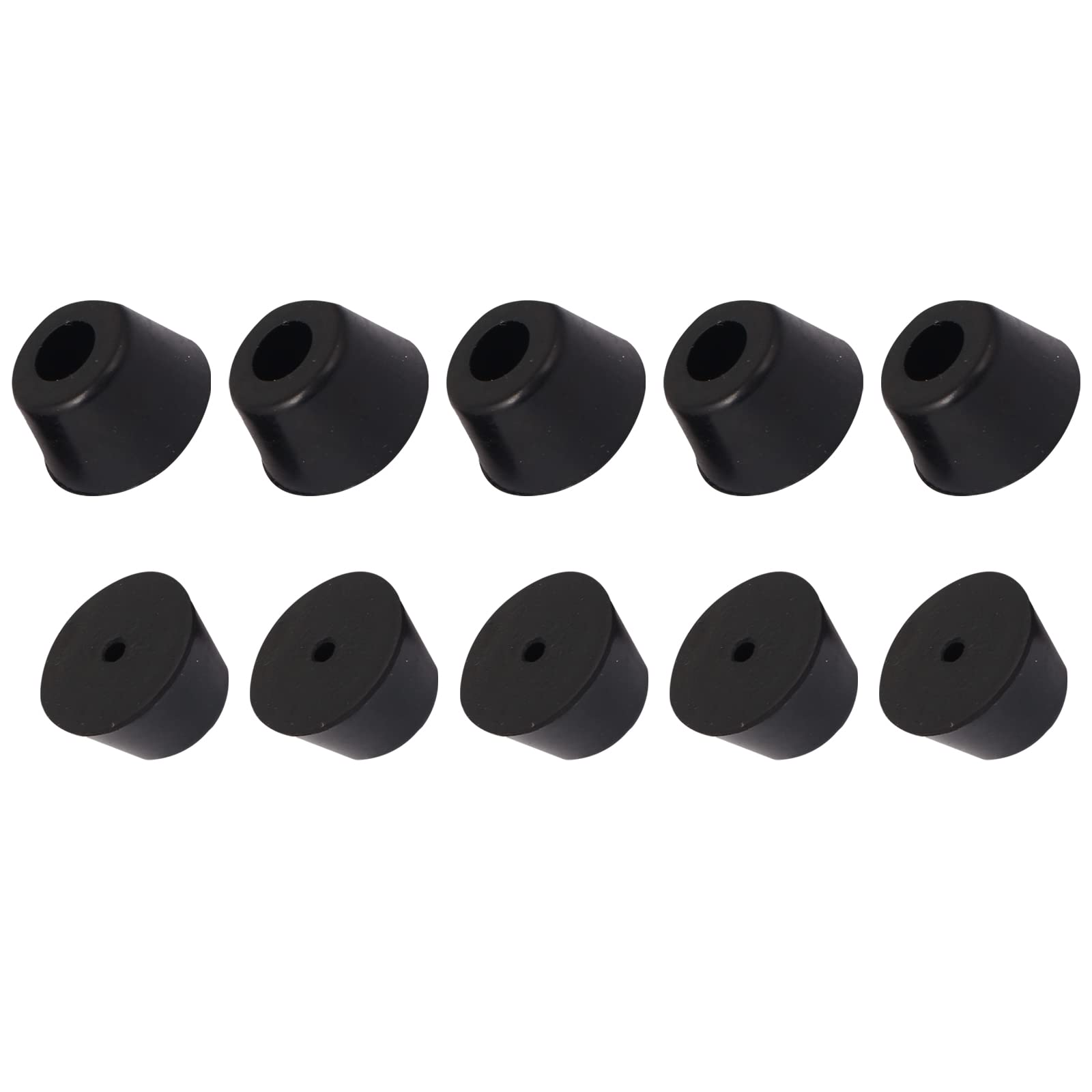 METALLIXITY Rubber Bumper Feet (25x15mm/0.98"x0.59") 10Pcs, Round Leg Pads Floor Protectors - for Home Tables Chairs Cutting Board, Black