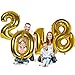 GLEIM 2018 Graduation Party Decorations Gold and Black Balloons 40 inch