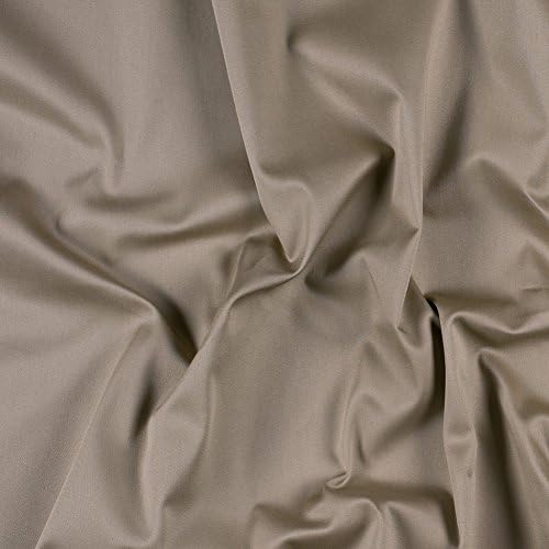 Khaki Green Stretch Cotton Sateen