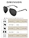 LUENX Aviator Sunglasses for Men Women Polarized Driving UV 400 Protection Grey Lens Gun Metal Frame 60mm