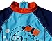 BONVERANO Kids UPF 50+ Sun Protection One Piece 3/4 Sleeves Zip Sunsuit with Sun Cap (12-18 Months, Fish)