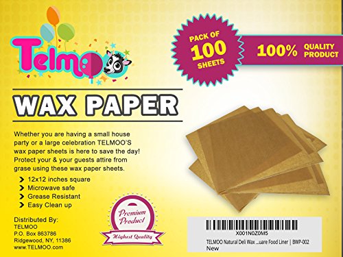 image for TELMOO Natural Deli Wax Coated Food Grade Brown Tissue Kraft Paper She