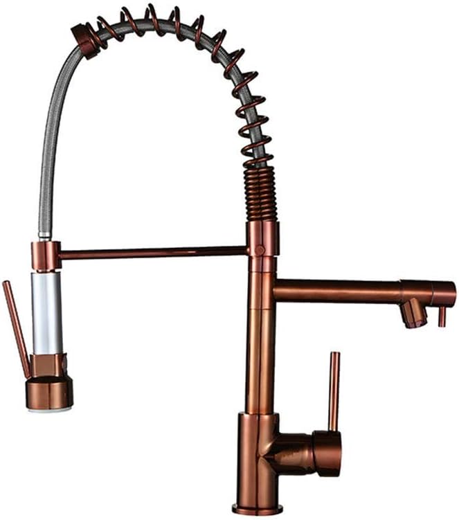 Commercial Spring Pull Down Kitchen Faucet with Sprayer and Pot Filler