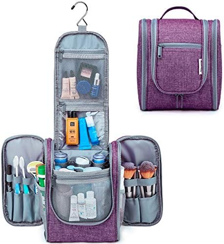 Hanging Travel Toiletry Bag Kit Cosmetic Makeup Organizer for Women and Girls (Purple) 1 Hanging Travel Toiletry Bag Kit Cosmetic Makeup Organizer for Women and Girls (Purple)