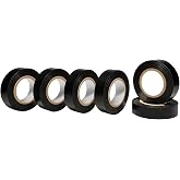 Yashihua Electrical Tape 6 Pack, 3/4 Inch x 60 FT, Black Electrical Insulating Tape, Strong Adhesive Electric Tape for Home Wiring, Automotive Repair, DIY and Cable Bundling