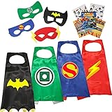 Justice League 4 Different Superhero Cape and Mask Costumes Come with 295+ Stickers Take Party Pack Gifts for Kids (Boys-Cape)