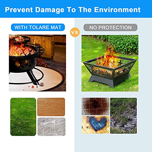Fire Pit Mat,Fireproof Mat for Under Fire Pit 36",Ember Mat,Round