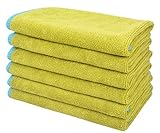 Sinland All-purpose Microfiber Cleaning Cloths Wiping Dusting Rags 12Inchx12Inch Chartreuse 6 Pack