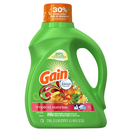 Gain 48 loads liquid laundry detergent, tropical sunrise, 100 flu…