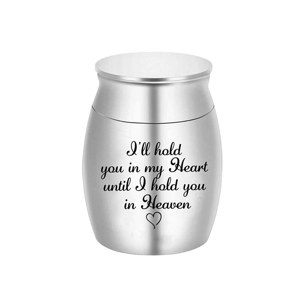 CENPEK Small Ashes Urn for Pet Stainless Steel Metal Funeral Urn Pet Cremation for Family Friend Memorials Funerary (Silvery)