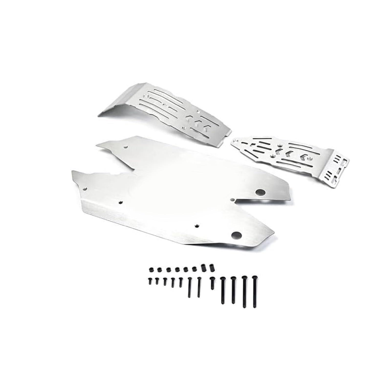 JOYSOG RC Chassis Armor Set, Stainless Steel Chassis Armor Protection Skid Plate for ARRMA 1/8 MOJAVE 4S RC Upgrade Part(Silver)