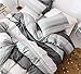 COTEXTURE Quality Bohemian Duvet Cover Set Microfiber 3 Piece Striped Bedding Set Grey Queen Size